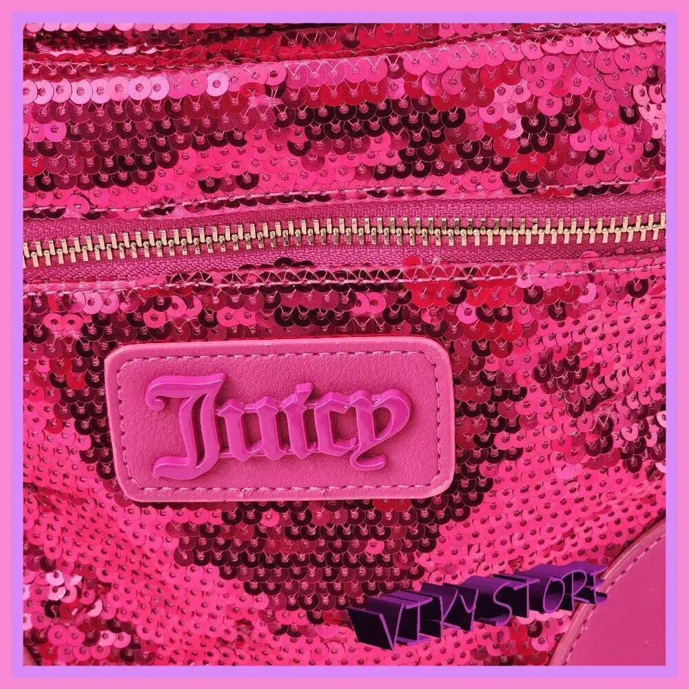 💕 NWT Juicy Couture Pink Sequin All Over Bling Backpack 💕